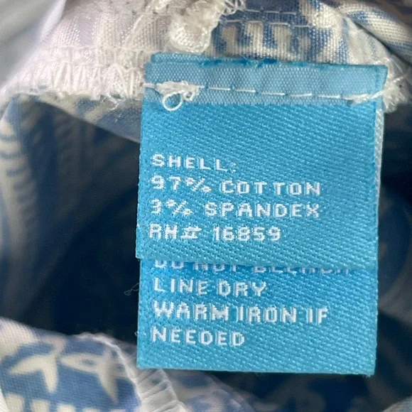 J. McLAUGHLIN Blue & White Paisley Light Weight Jeans Size 10 X 31.5 Inseam - Picture 7 of 11